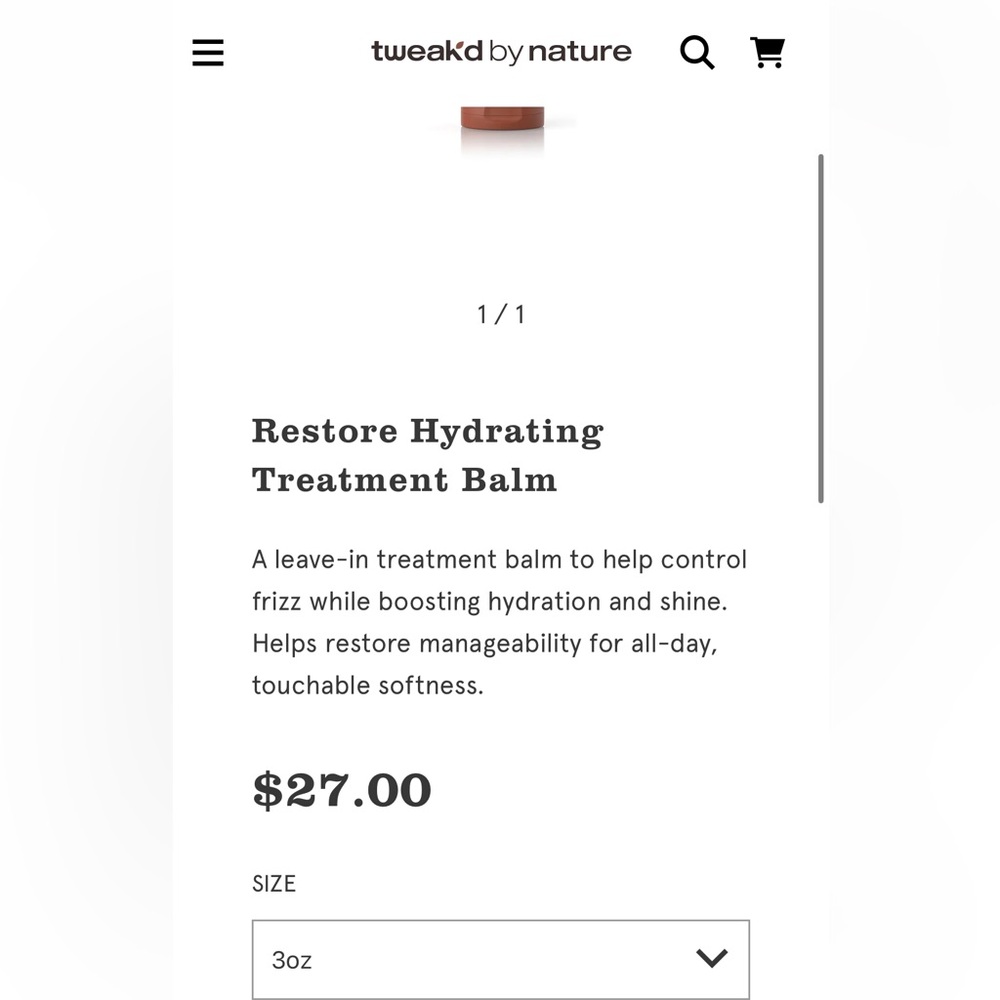 3/$50- Brand New Tweak’d by Nature Restore Hydrating Treatment Balm - Picture 5 of 6